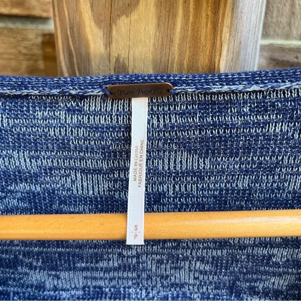 Free People Navy Blue Open-Front Cardigan